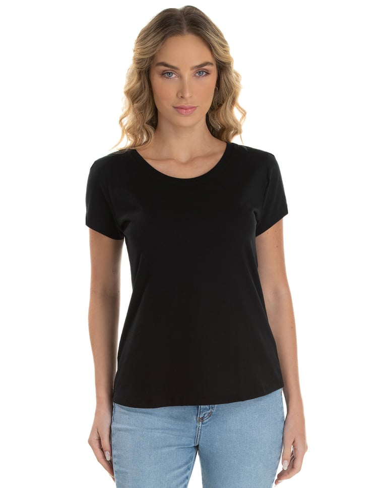 Baby Look de Algodão Premium Preta