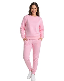 Conjunto Moletom Feminino Blusão Rosa Claro 09