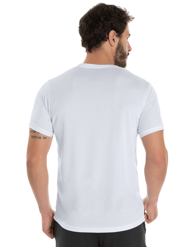 KIT 5 Camisetas Dry Fit Brancas Proteção UV 30+