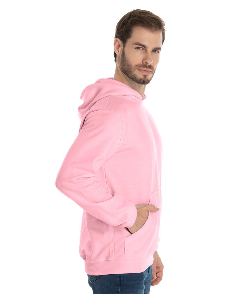 Moletom Canguru com Capuz Rosa Claro