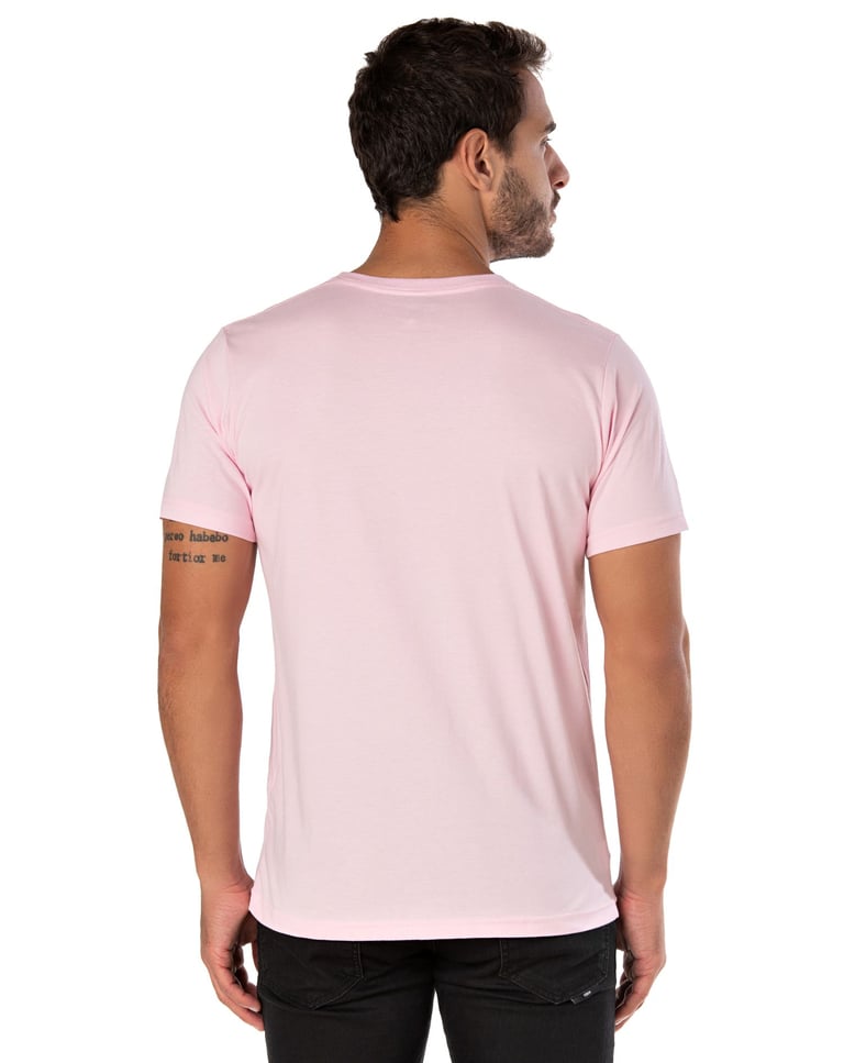 Camiseta de Algodão Premium Rosa Claro