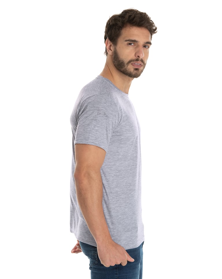 Camiseta Pv / Malha Fria Cinza Mescla