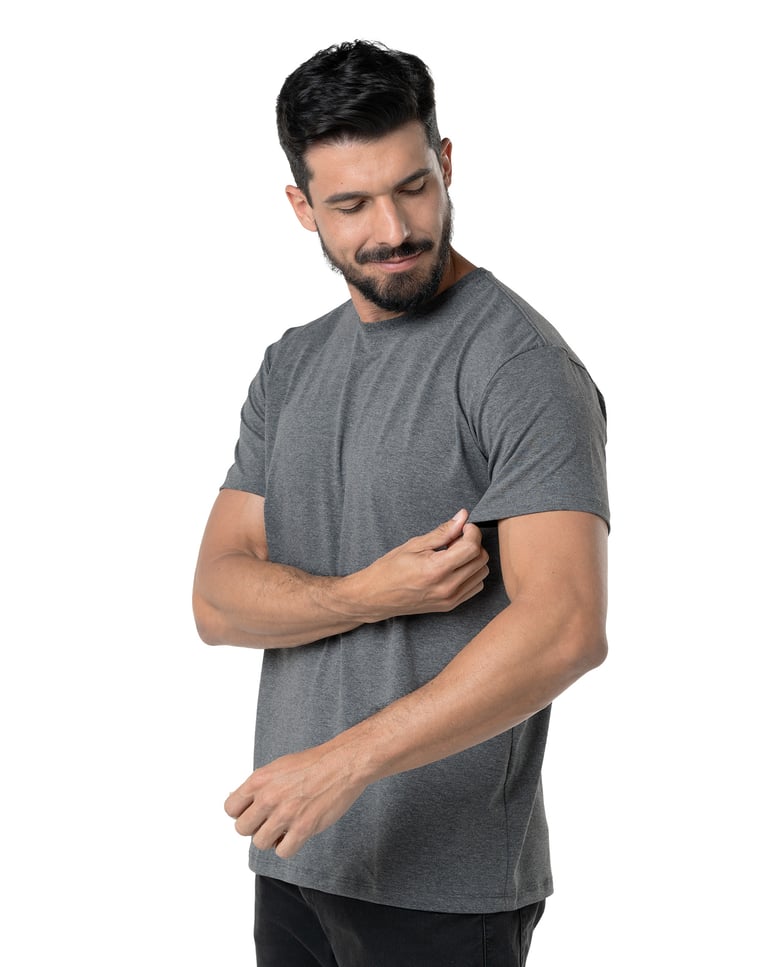 Camiseta de Algodão Egípcio Mescla Escuro