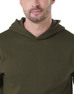 Moletom Canguru com Capuz Verde Militar