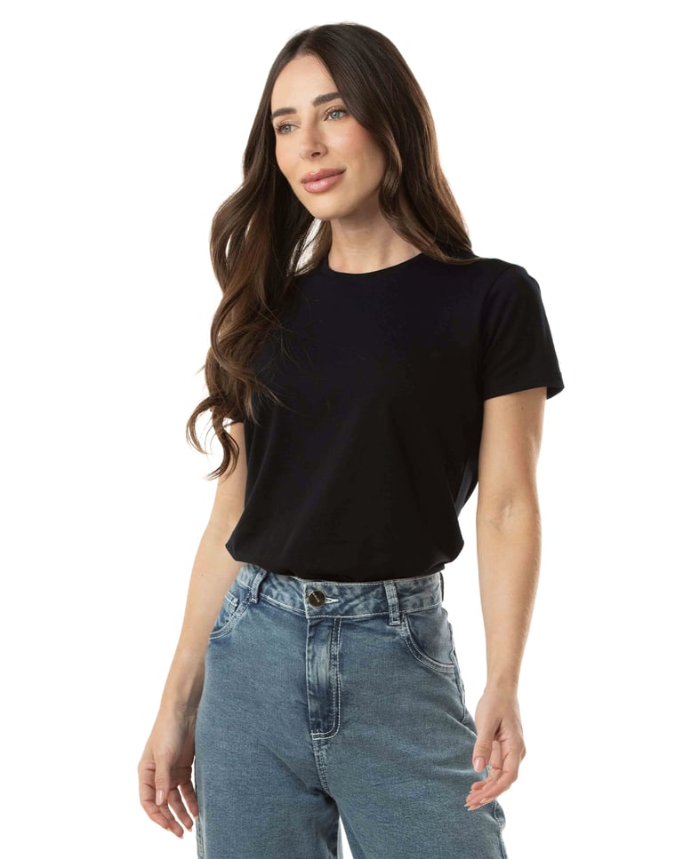 Kit 5 Camisetas de Algodão Egípcio Feminina 01