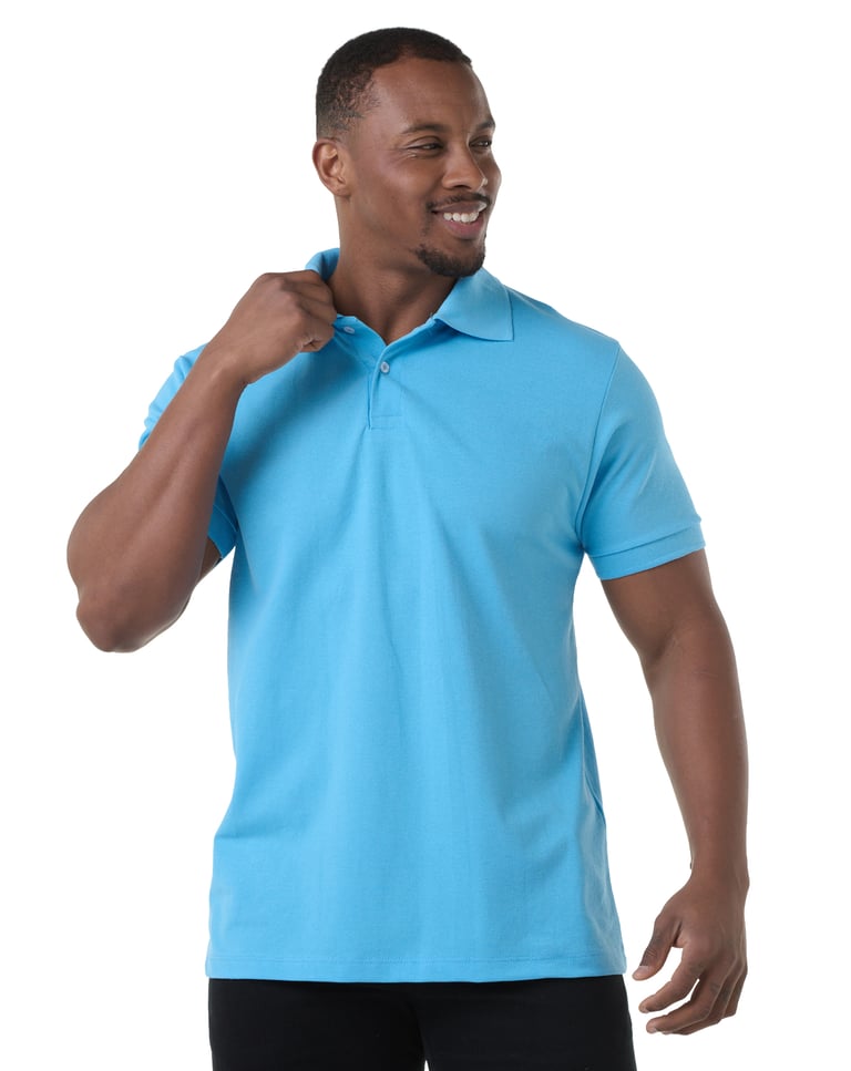 Camisa Polo Piquet Masculina Azul Claro