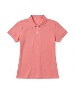 Camisa Polo Piquet Feminina Salmão