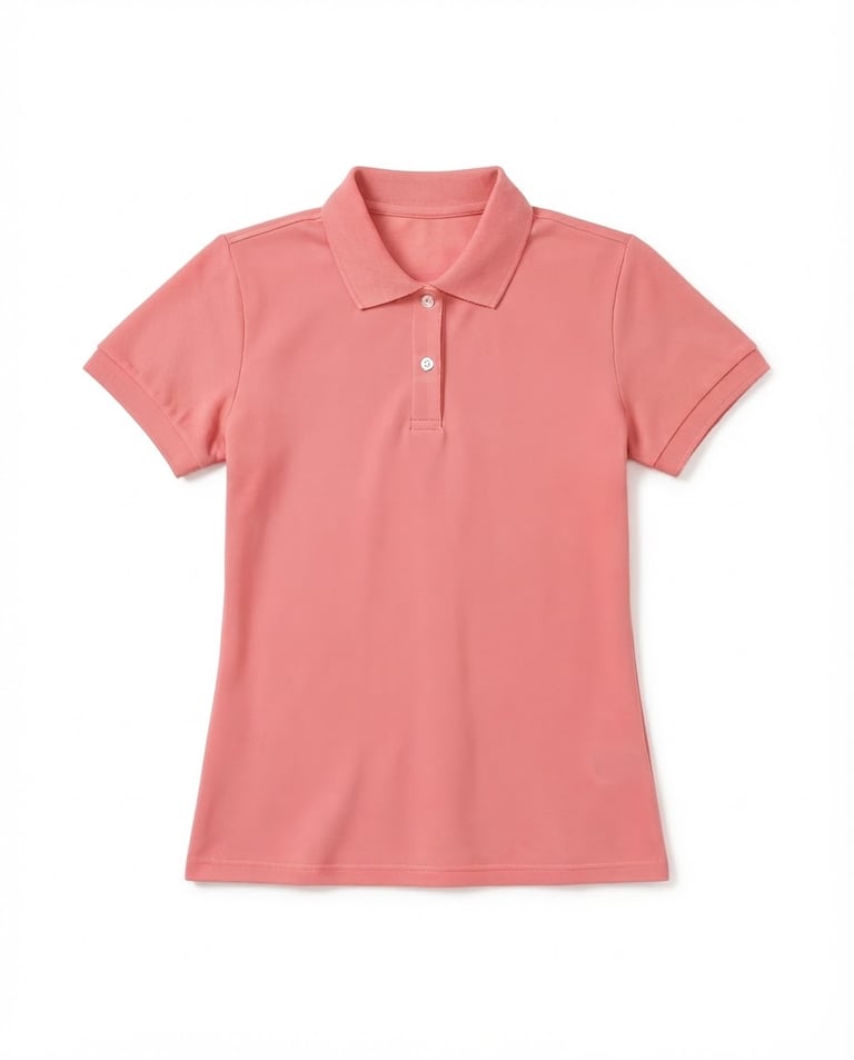 Camisa Polo Piquet Feminina Salmão