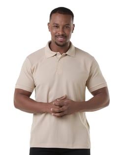 Camisa Polo Piquet Masculina Areia