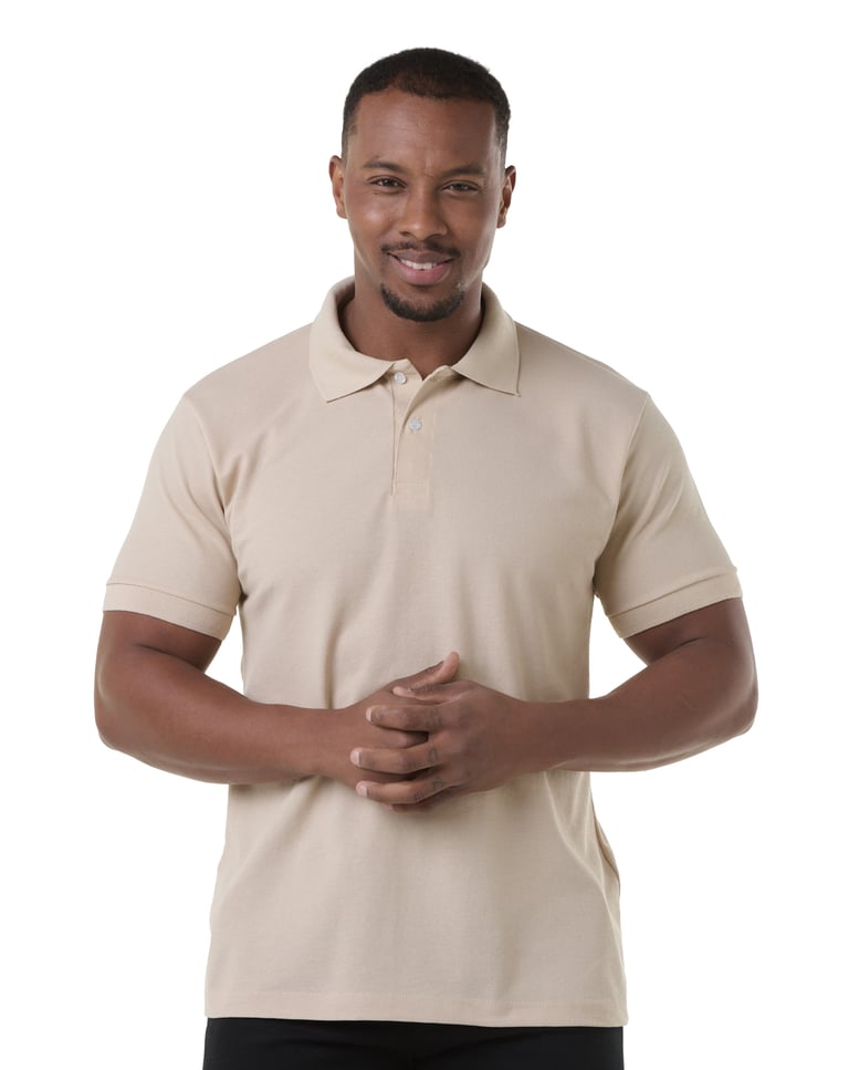 Camisa Polo Piquet Masculina Areia