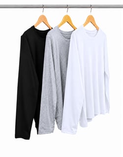 Kit 3 Camisetas Masculinas Manga Longa de Algodão Penteado 02