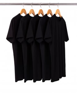 KIT 5 Camisetas Masculinas de Algodão Premium Pretas