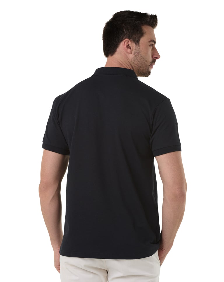 Camisa Polo Piquet Masculina Preta