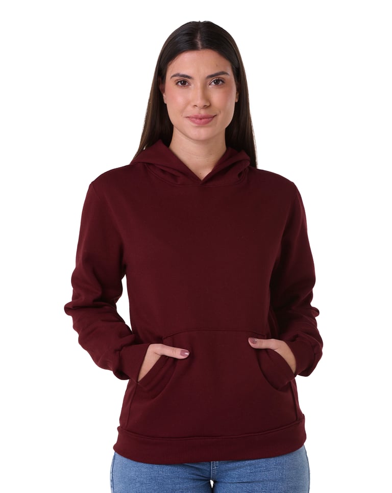Kit 3 Moletons Canguru com Capuz Feminino Bordô