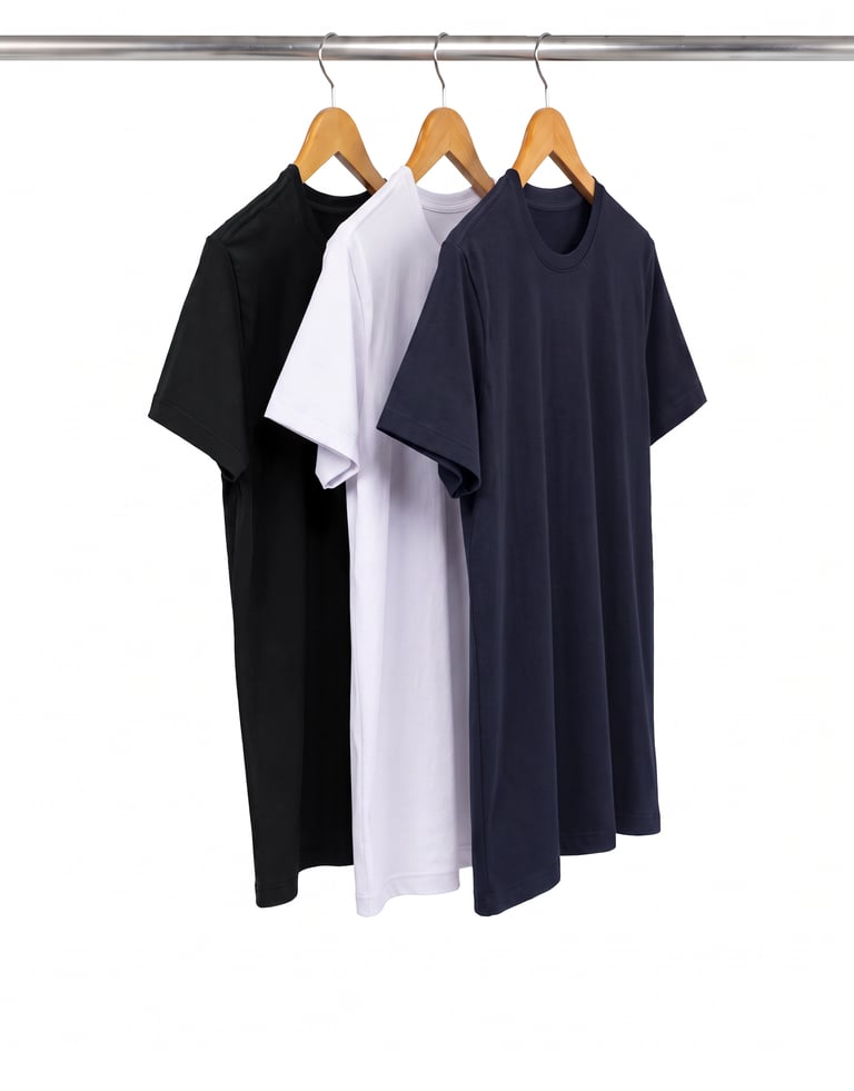 Kit 3 Camisetas de Algodão Egípcio Masculinas