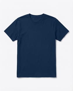 Camiseta de Algodão Premium Azul Marinho