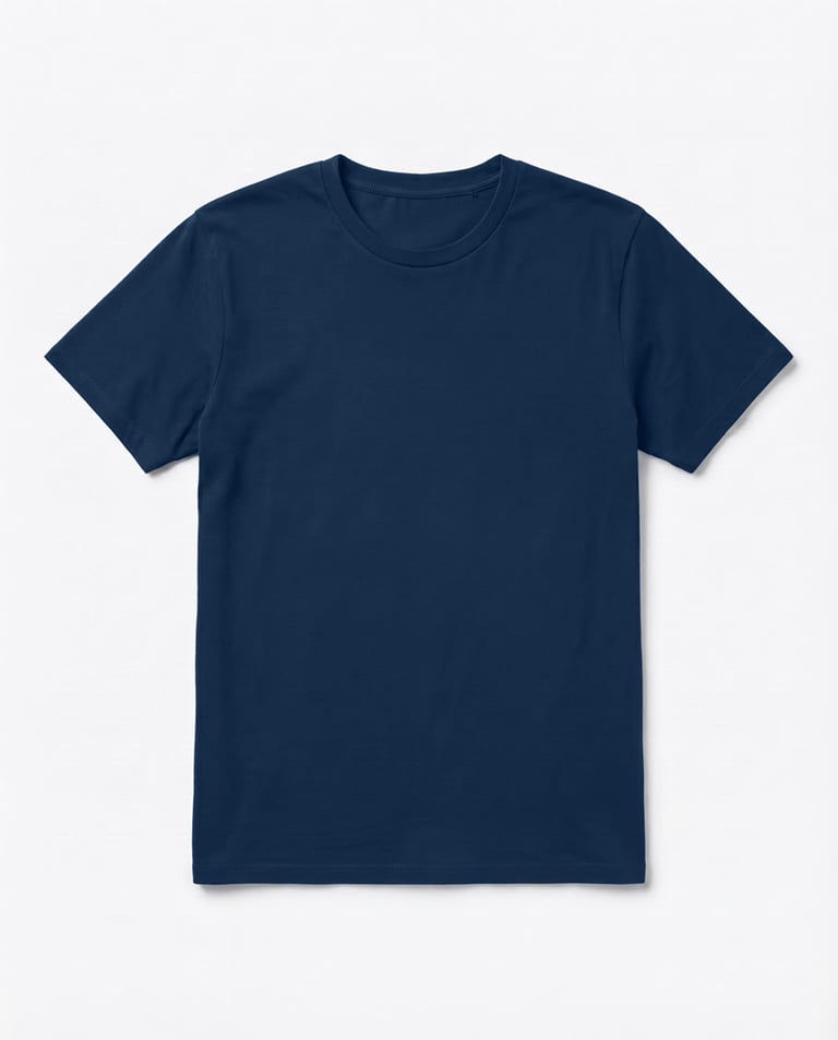 Camiseta de Algodão Premium Azul Marinho