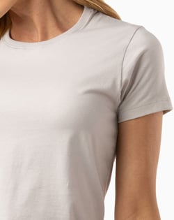 Camiseta de Algodão Egípcio Feminina Cinza Gelo