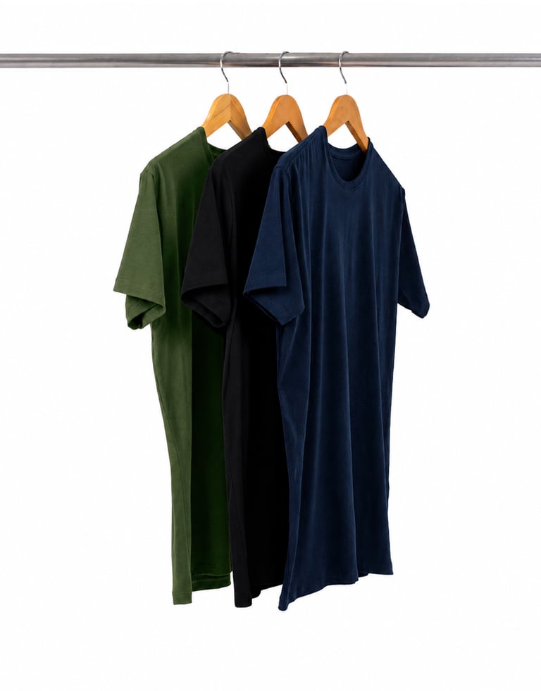 Kit 3 Camisetas Masculinas de Algodão Premium 24