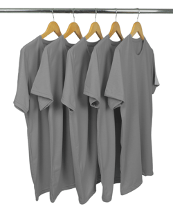 Kit 5 Camisetas PV Masculinas / Malha Fria Chumbo Escuro