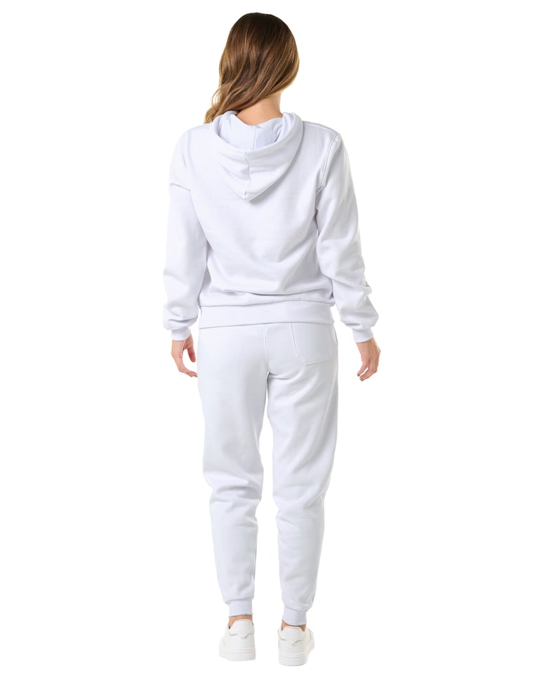 Conjunto Moletom Feminino com Capuz Branco 04