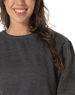 Blusão de Moletom Feminino Preto Mescla