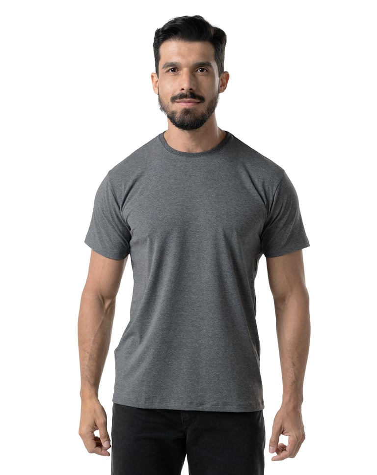 Camiseta de Algodão Egípcio Mescla Escuro