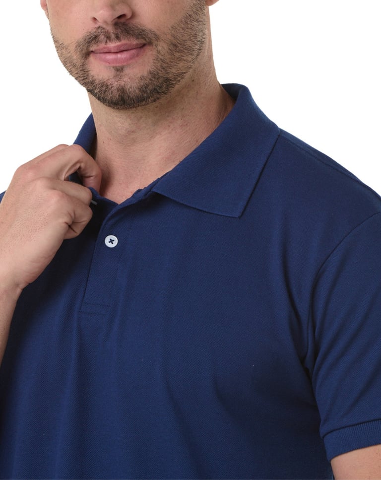 Camisa Polo Piquet Masculina Azul Marinho