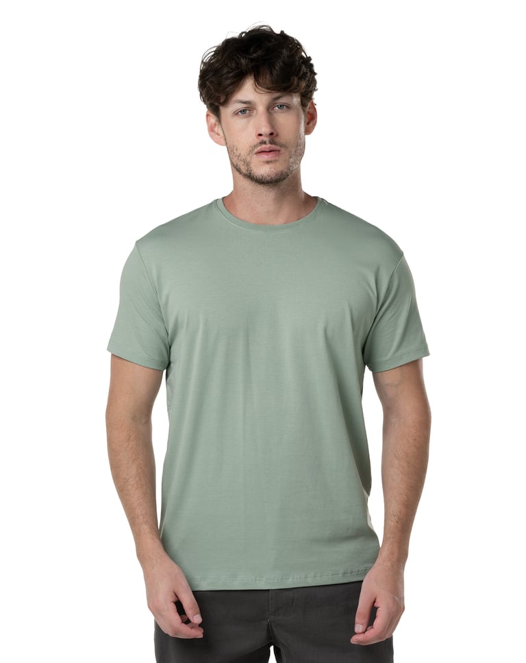 Camiseta de Algodão Egípcio Verde Sálvia