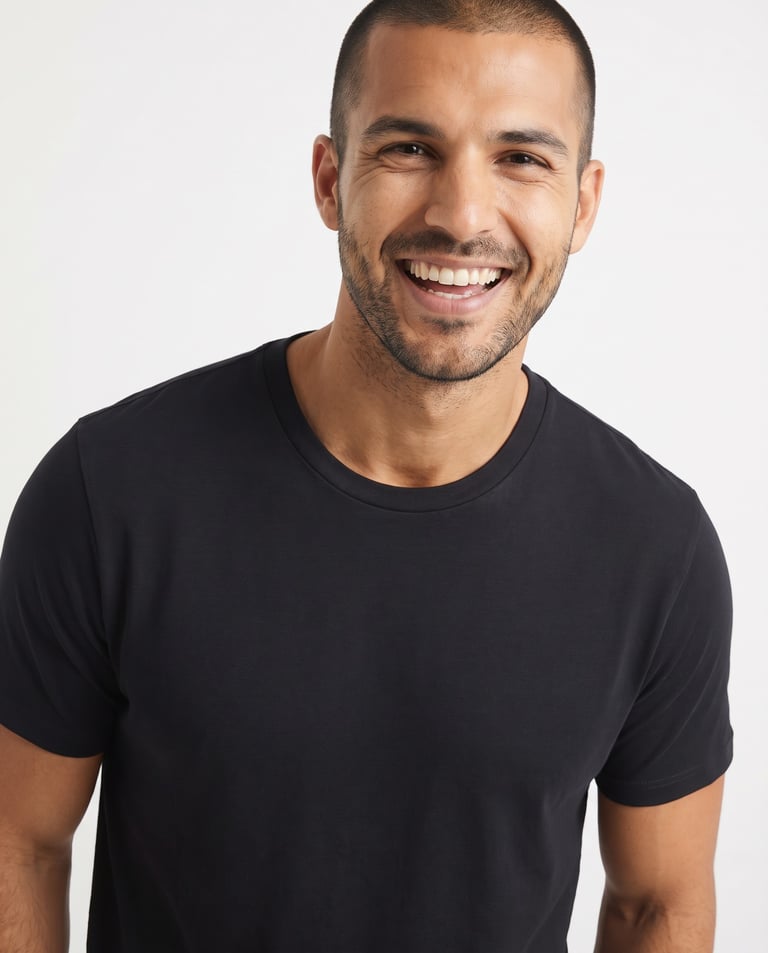 Camiseta de Algodão Premium Preta