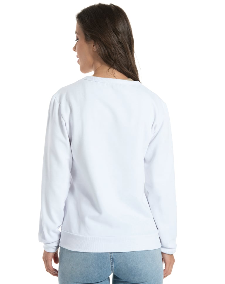 Blusão de Moletom Feminino Branco