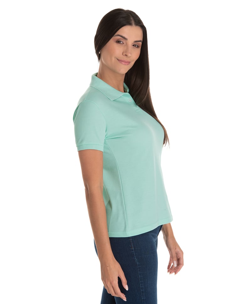 Camisa Polo Piquet Feminina Verde Claro