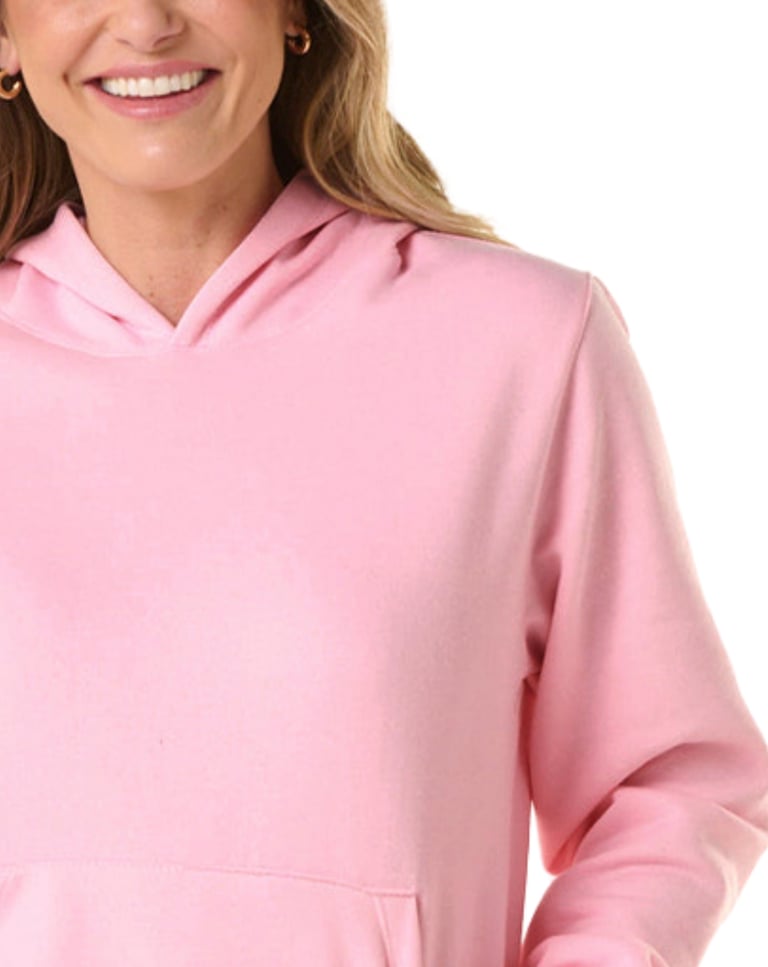 Moletom Canguru com Capuz Feminino Rosa Claro