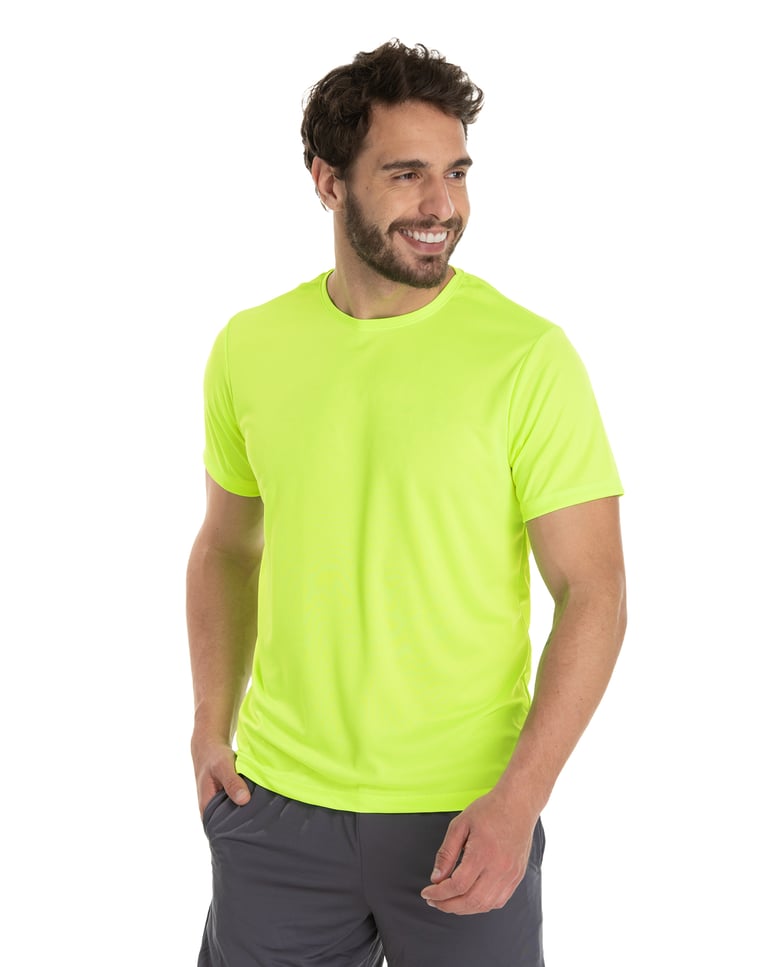 Camiseta Dry Fit Amarelo Fluorescente Proteção UV 30+