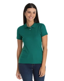 Camisa Polo Piquet Feminina Verde Esmeralda