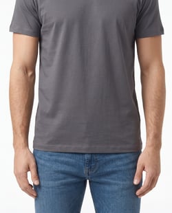 Camiseta de Algodão Premium Cinza Chumbo