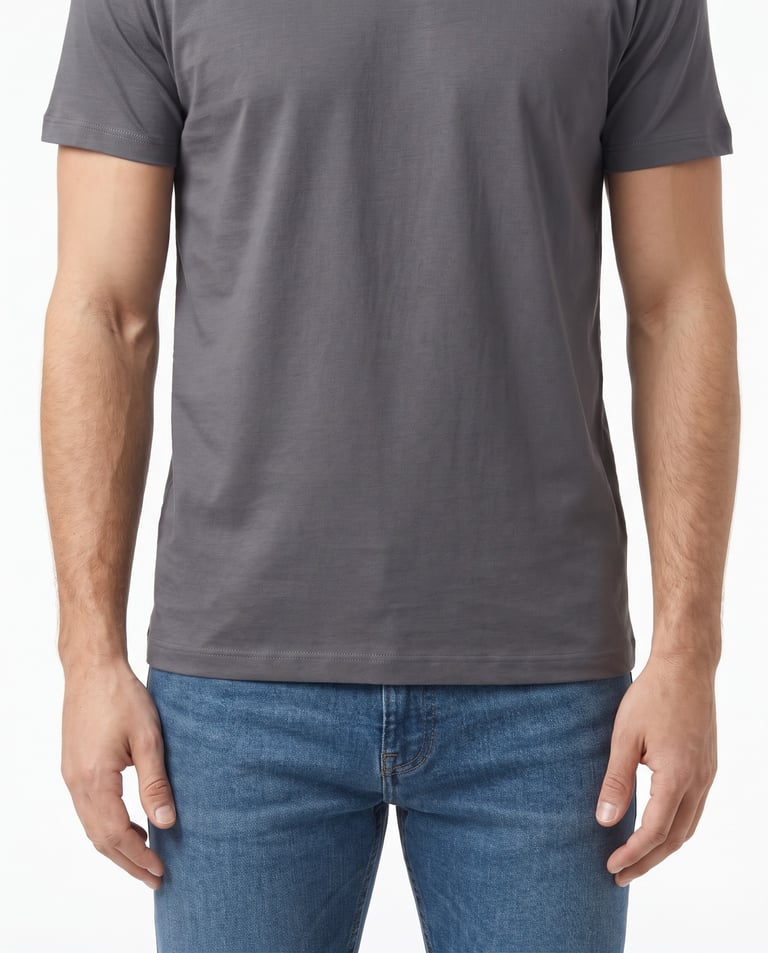 Camiseta de Algodão Premium Cinza Chumbo