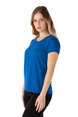 Baby Look PV / Malha Fria Azul Royal