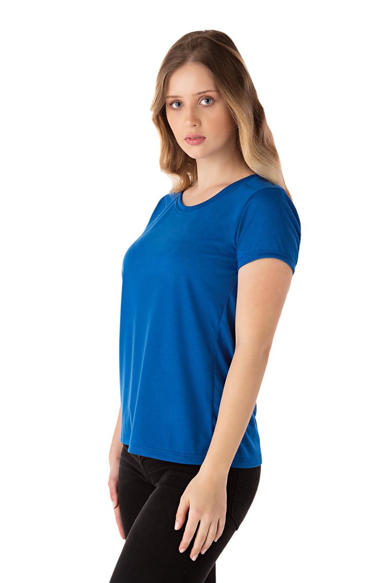 Baby Look PV / Malha Fria Azul Royal