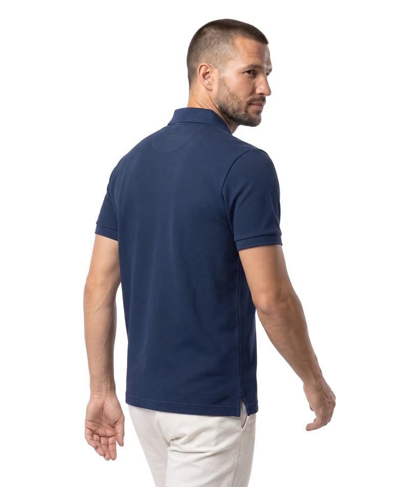 Kit 5 Camisas Polo Piquet Masculinas Azul Marinho