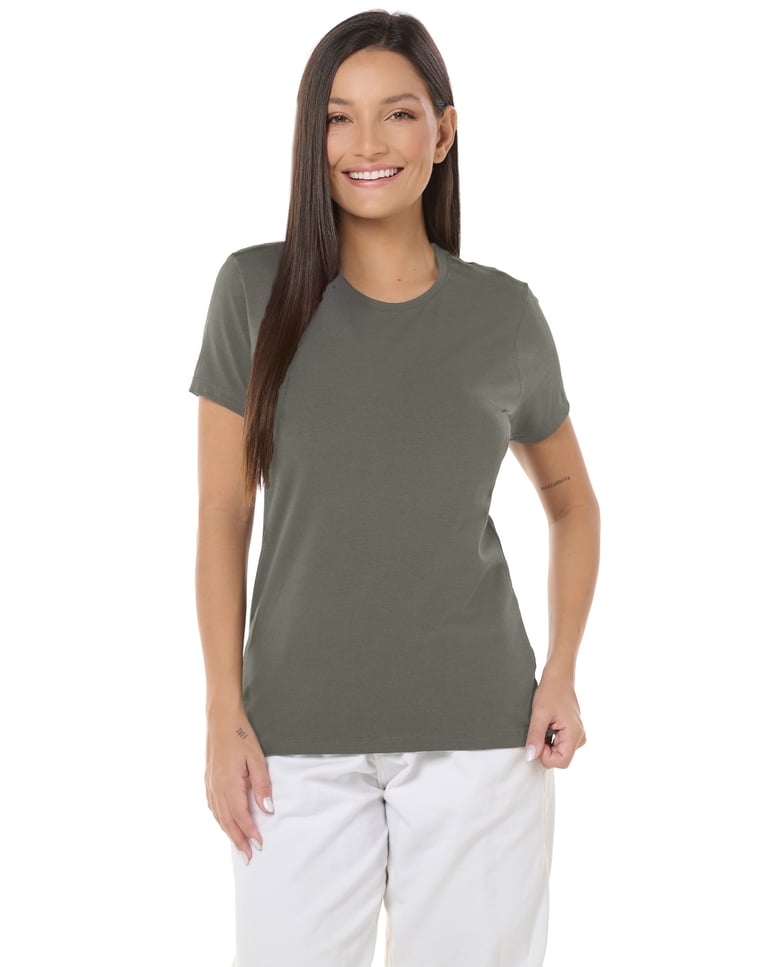 Camiseta Tech Modal Feminina Cinza Terra