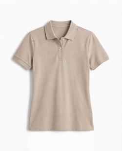 Camisa Polo Piquet Feminina Areia