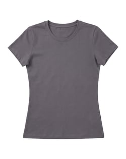 Baby Look de Algodão Premium Cinza Chumbo