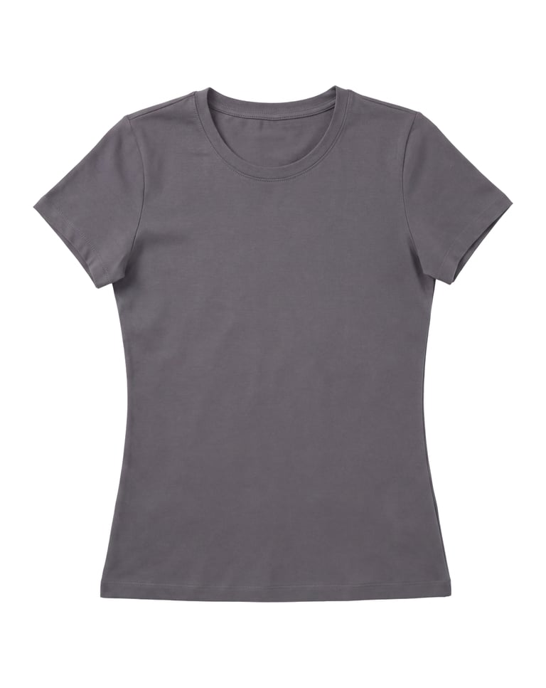 Baby Look de Algodão Premium Cinza Chumbo
