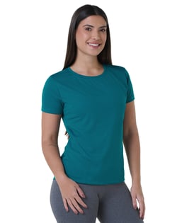 Camiseta Feminina Dry Fit Verde Imperial Proteção UV 30+