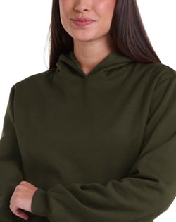 Moletom Canguru com Capuz Feminino Verde Militar
