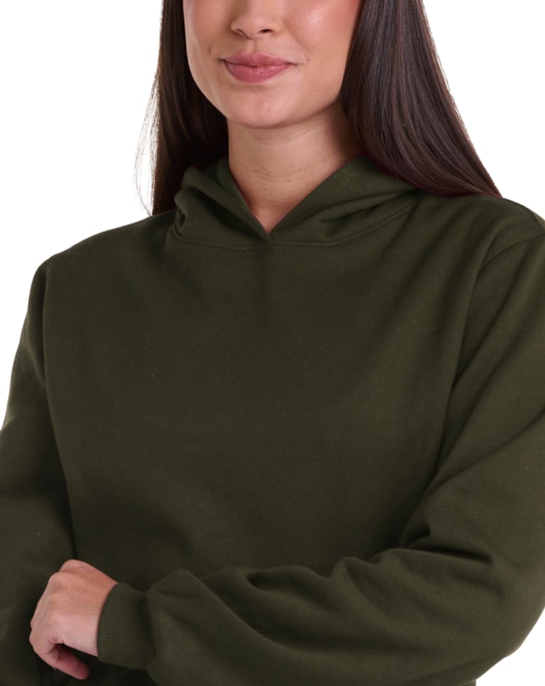 Moletom Canguru com Capuz Feminino Verde Militar