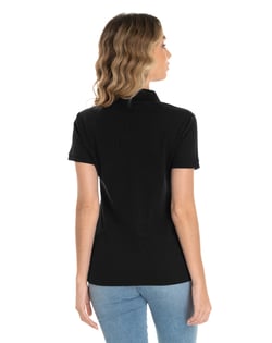 KIT 3 Camisas Polo Piquet Feminina Preta