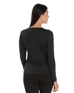 Kit 3 Camisetas Segunda Pele Manga Longa Feminina Preta UV 50+