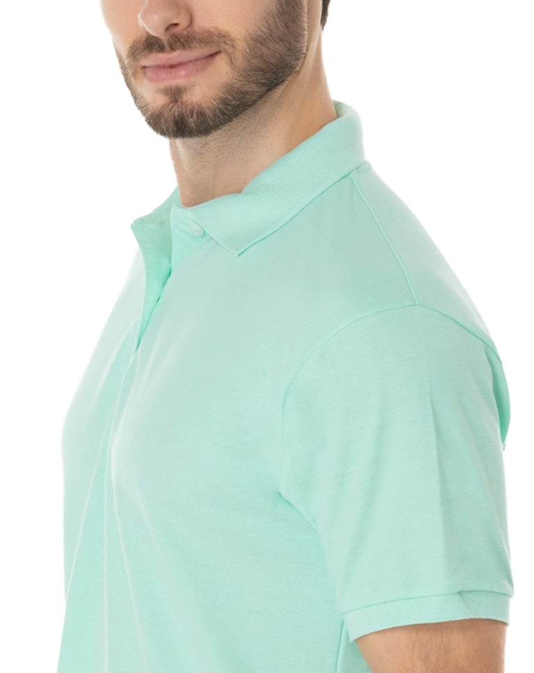 Camisa Polo Piquet Masculina Verde Claro